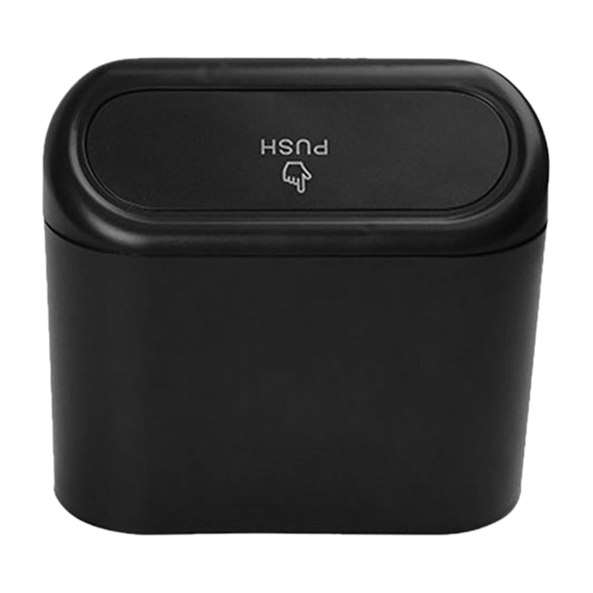 Compact car trash can with a secure lid.