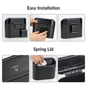Mini car trash can showing the lid and opening detail.