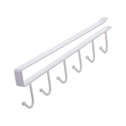 Metal under-shelf rack used in closet for hanging belts and ties