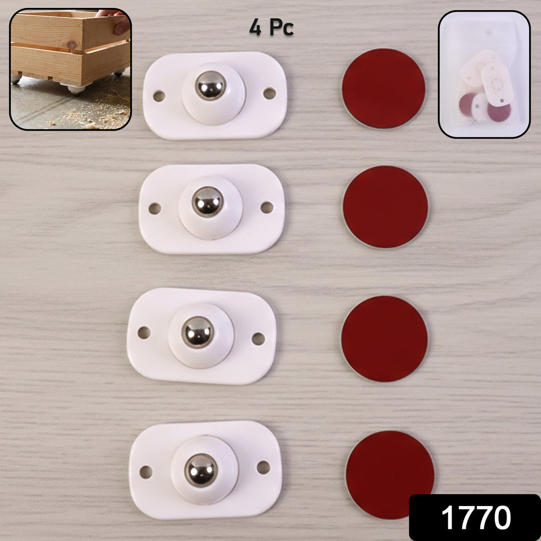 Heavy-duty furniture moving roller mini wheels set for smooth shifting