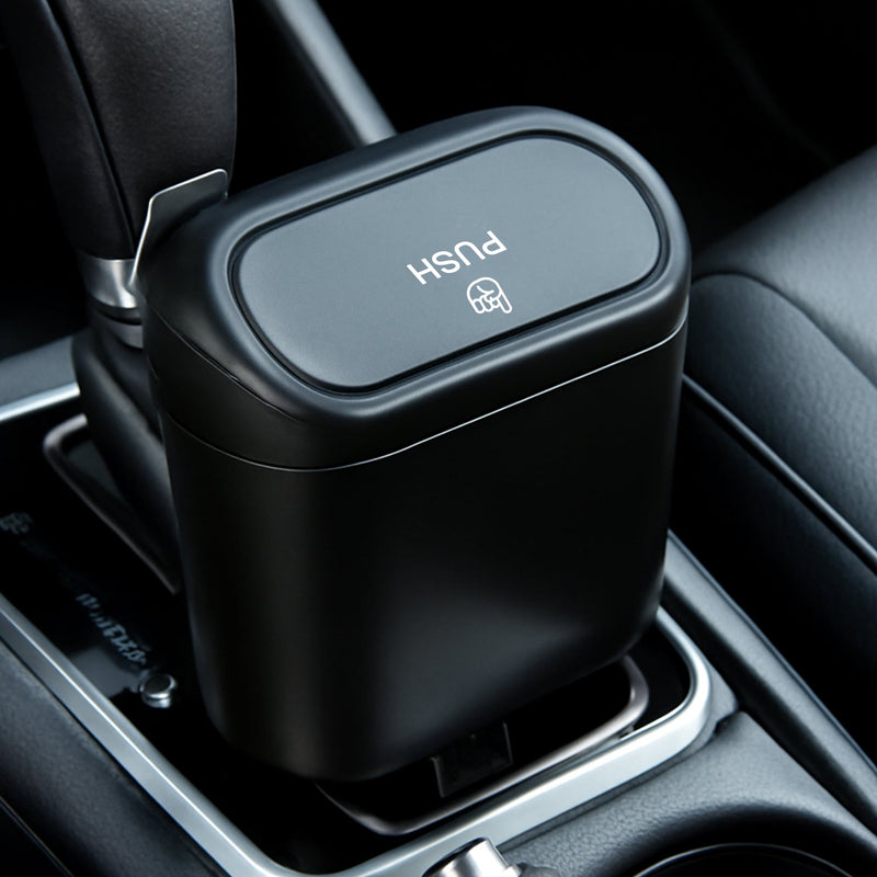 Mini Car Trash Can with Lid – Compact Waste Bin