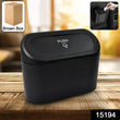 Mini car trash can with push lid for vehicle use.