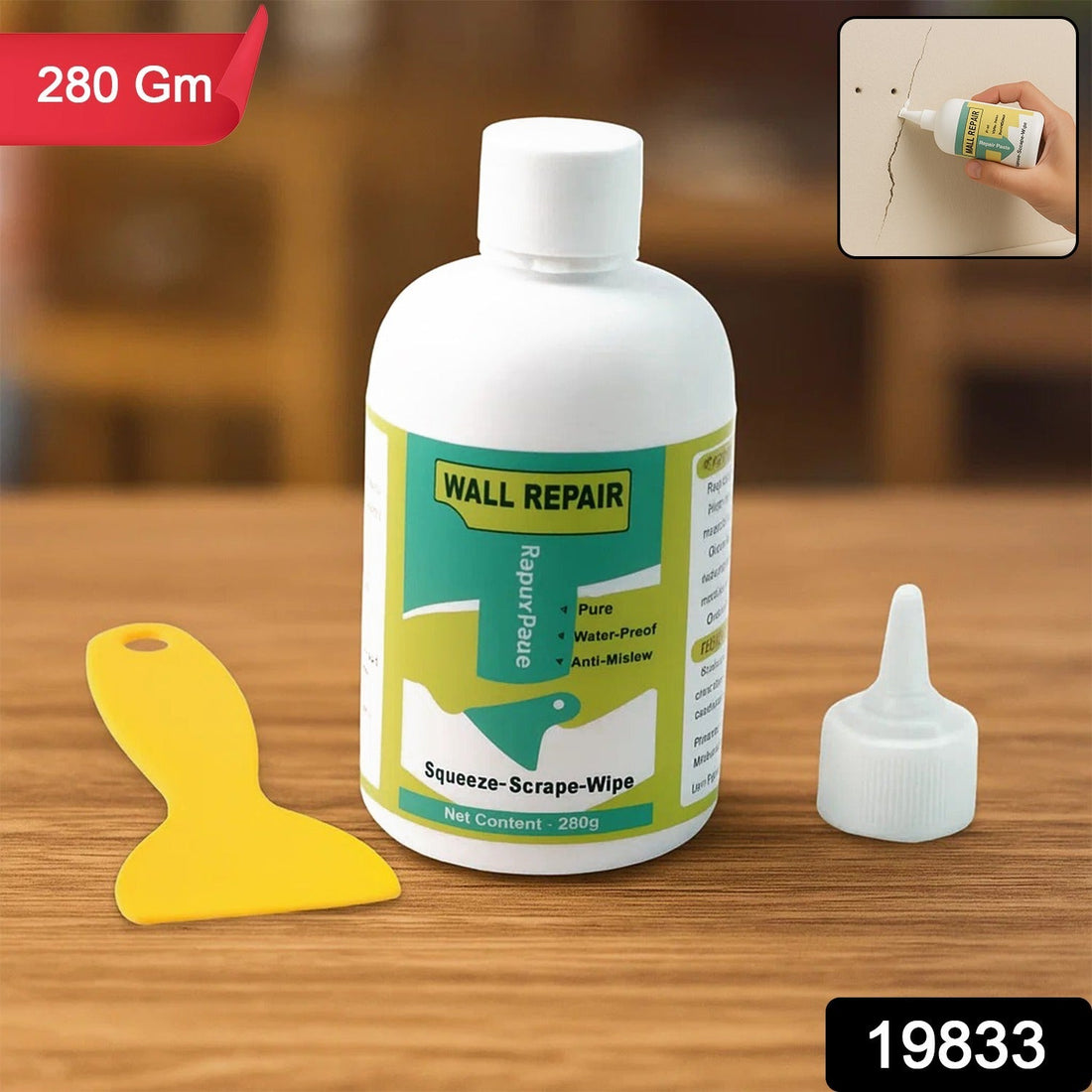 280g tube of waterproof wall crack repair cream with nozzle and scraper